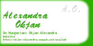 alexandra okjan business card
